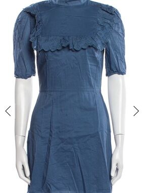Reformation Indigo Eyelet Yoke Midi Dress organic cotton dress